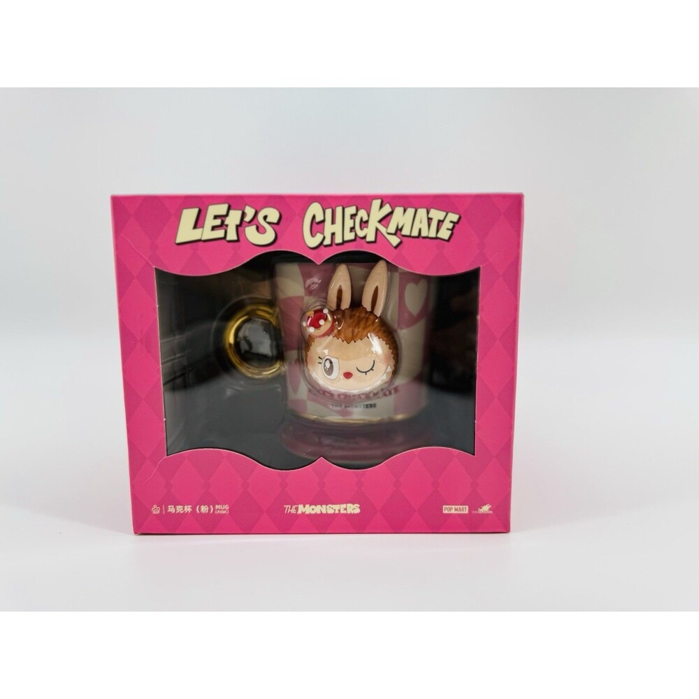 (NEW) POP MART LABUBU THE MONSTERS Let's Checkmate Series Mug Pink Authentic US